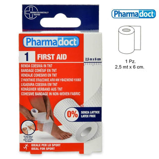 Pharmadoct Benda Coesiva Bianca 2,5 m x 6 cm — Benda