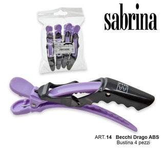 Sabrina Becchi Abs Drago 115Mm Sort/Lilla 4 Stykker 