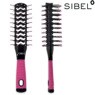 Sibel Spazzola Ventilata Doppio Tunnel 400 Rosa/Nero — Spazzola capelli