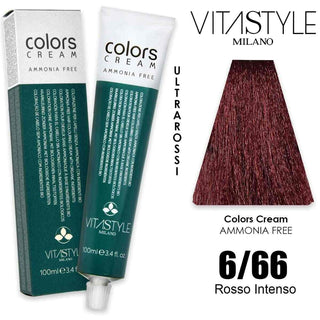 Vitastyle Colors Crema Senza Ammoniaca 6.66 100 ml — Crema colorante per capelli