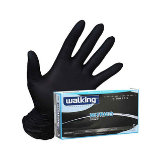 Walking Guanti Nitrico Nero Tg. Small — Guanti monouso