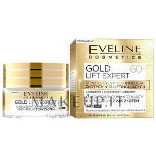 Eveline Gold Lift Expert Lujoso sérum crema rejuvenecedor 60+ 50 ml 