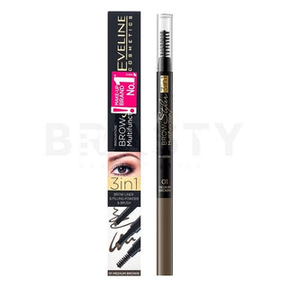 Eveline Brow Styler Multifunción 3 en 1 01 Marrón Medio 