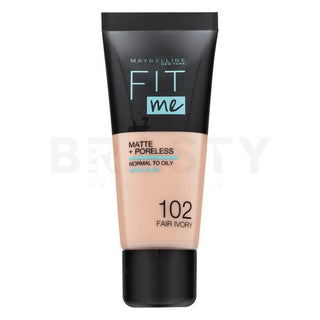 Foundation Maybelline Fit Me! Matte + Poreless 102 Fair Ivory 30 ml 