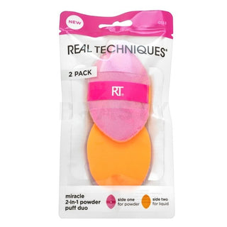 Real Techniques ミラクル 2-in-1 メイクアップ パウダー パフ デュオ