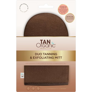 TanOrganic Duo Abbronzante ed Esfoliante, Guanti abbronzanti, Marrone