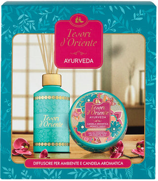 Tesori d'oriente Ayurveda - Diffuser with incense sticks 250 ml + candle 109 g