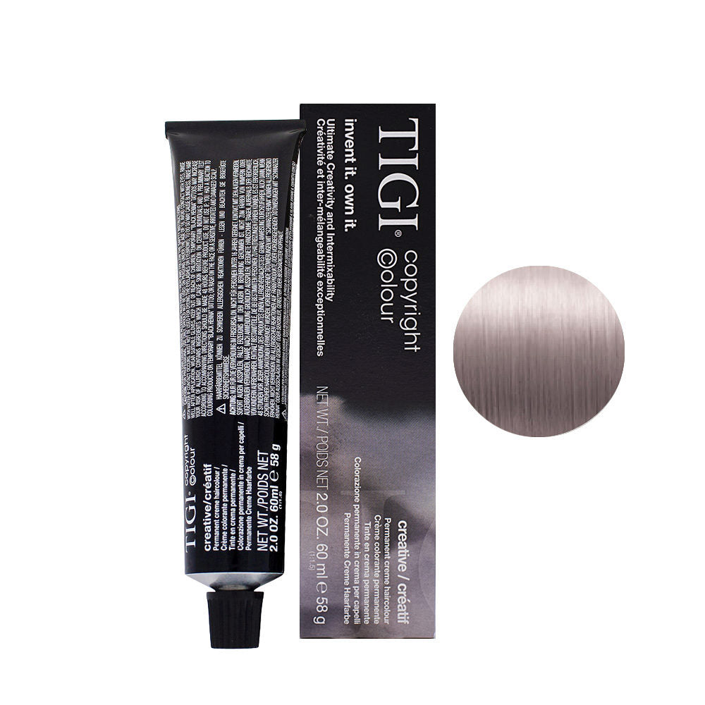 Tintura de cabelo TIGI Coloração Permanente Criativa 9/02 Loiro Natural Muito Claro Violeta 60 ml