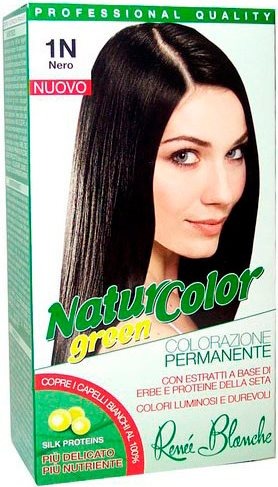 Renee Blanche Tinta Per Capelli Colorazione Permanente Naturale Natur Color Green1 N Nero