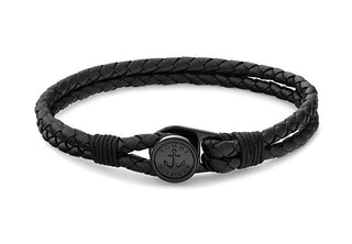 Tommy hilfiger Black leather Bracciale Nautical 2790693 - Length: 17.5 cm