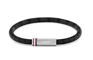 Tommy hilfiger Black men´s Bracciale made of artificial leather Printed Cord 2790704