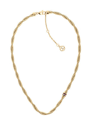 Tommy Hilfiger Doppelte Halskette aus vergoldetem, verflochtenem Stahl 2780685 
