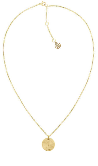 Tommy hilfiger elegante collana placcata oro con ciondolo 2780590