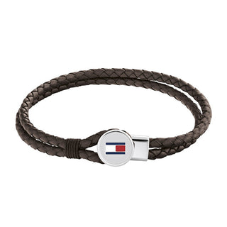 Tommy Hilfiger Bracciale Moderno In Pelle Color Marrone 2790655 - Lunghezza: 17,5 Cm
