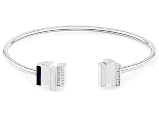 Tommy Hilfiger Bracciale Moderno Aperto Con Cristalli Layered 2780845
