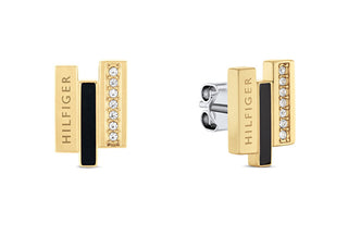 Tommy hilfiger Moderno orecchini placcati oro con cristalli Layered 2780844