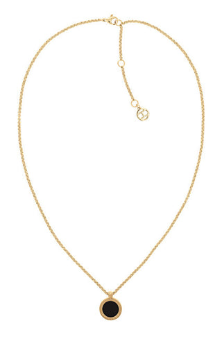 Tommy Hilfiger Collana Moderna Placcata Oro Con Pendente Iconic Circle 2780656