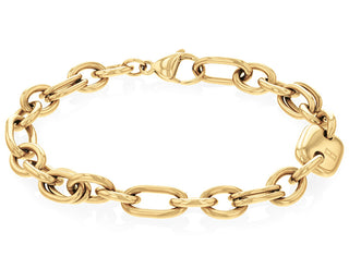 Tommy Hilfiger Bracciale Alla Moda In Acciaio Placcato Oro Con Catena A Maglie A Contrasto 2780788