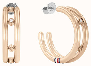 Tommy hilfiger orecchini a cerchio bronzo senza tempo 2780647