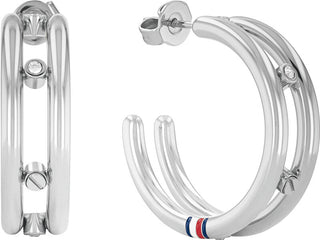 Tommy hilfiger orecchini a cerchio in acciaio senza tempo 2780614