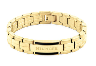 Tommy Hilfiger Bracciale Da Uomo Parker 2790601 Timeless In Acciaio Placcato Oro