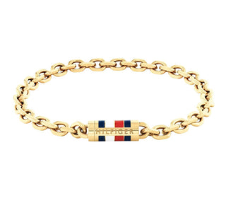 Tommy Hilfiger Bracciale Originale Bruce Chain Placcato Oro 2790653 - Lunghezza: 17,5 Cm