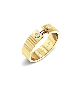 Tommy hilfiger Gold-plated Anello with crystals Stripes 2781052 - Circuit: 54 mm
