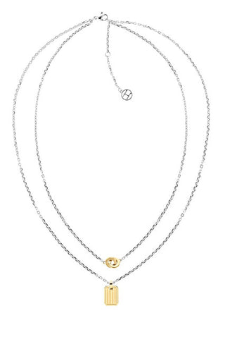 Tommy hilfiger Stylish double bicolor steel Collana 2780691