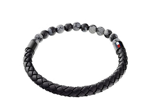 Tommy hilfiger Originální bracciale in pelle s obsidiánem 2790473