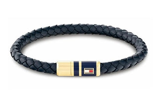 Tommy Hilfiger Elegante Bracciale In Pelle Blu Scuro 2790640S