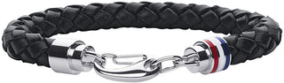 Tommy hilfiger bracciale in pelle nera 2700510