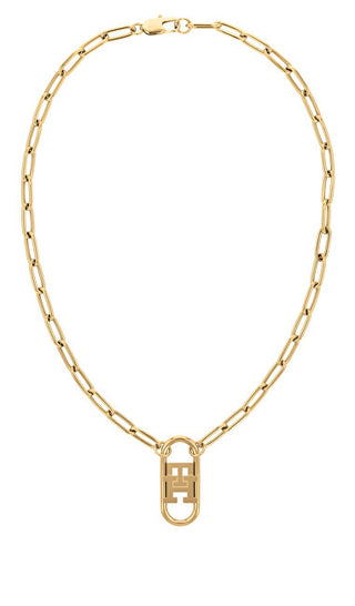 Tommy Hilfiger Elegante Collana Monogram Placcata Oro 2780723