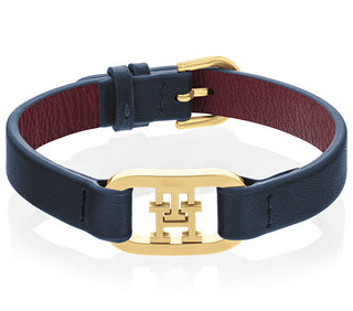 Tommy Hilfiger Bracciale In Pelle Blu Scuro 2780827