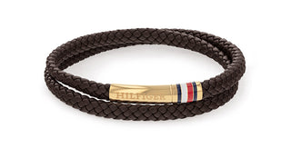 Tommy hilfiger Brown leather Bracciale with steel clasp 2790551