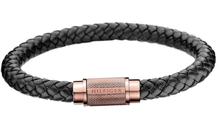 Tommy Hilfiger Bracciale Trendy In Pelle Nera Casual Core 2700999