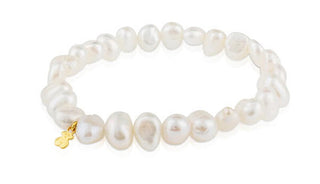 Tous Bracciale Di Perle Autentiche Con Orsetto In Oro 617091020