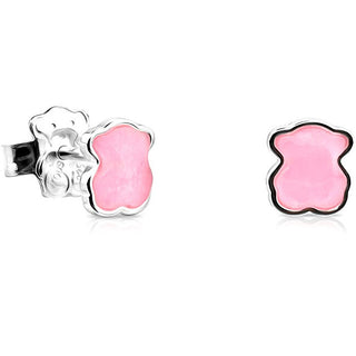 Tous Orecchini In Argento Con Orsetto E Quarzo Rosa Icon Color 815433610