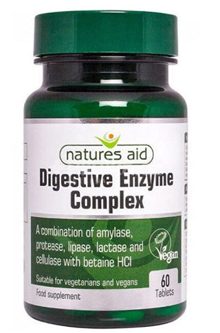 Natures aid Enzimi digestivi Complesso con betaina HCl 100 mg 60 compresse