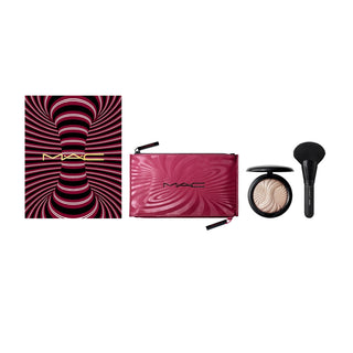 MAC Trick Of The Light Extra Dimension Skinfinish Kit: Burgundy Fabric Makeup Bag