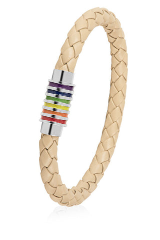 Troli Bracciale In Pelle Beige Con Chiusura Magnetica