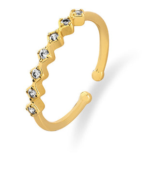 Troli Shiny open gold-plated steel Anello