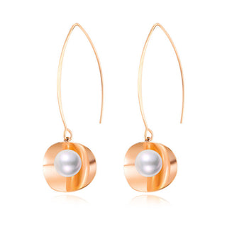 Troli Pendientes de bronce con perla Vge570 
