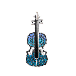 Troli Spilla Violino Con Strass Argento