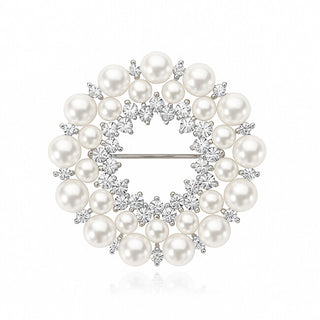 Troli Charming pearl Spilla con crystals Silver