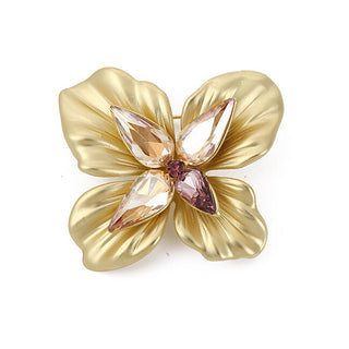 Troli Original Spilla con yellow crystals Flower Gold