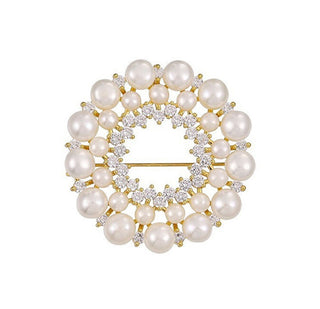 Troli Charming pearl Spilla con crystals Gold