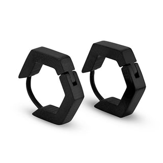 Troli Orecchini Rotondi Neri Ks-158