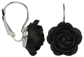 Troli Orecchini Pendenti Neri Con Fiori