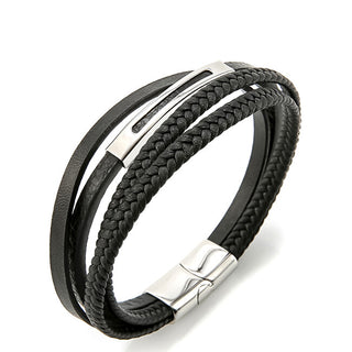 Troli Black leather Bracciale Leather VSB003SB-PET