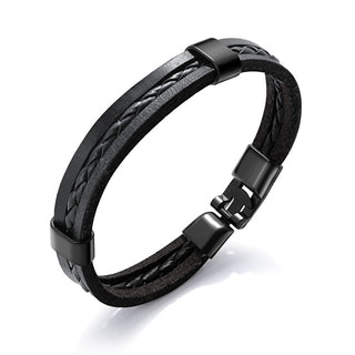 Troli Black leather Bracciale da uomo Leather VPH1310
